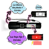 Lámpara LED y cob con 6 modos en blanco y rojo, carga USB-C — imagen 2 de 3