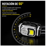 Lámpara frontal con 10 led, sensor de movimiento y efecto patrulla — imagen 2 de 4