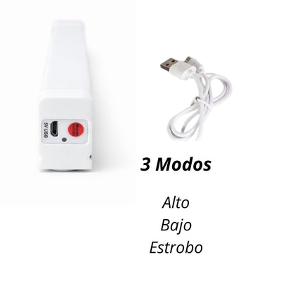 Barra de luz LED portátil recargable de 52.3 cm con gancho colgable