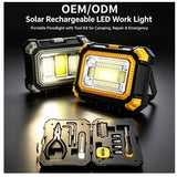 Reflector LED solar 3 en 1 con kit de herramientas y power bank — imagen 4 de 8