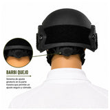 Casco táctico tipo FAST de oreja recortada con rieles laterales, modelo PJ549 — imagen 2 de 5