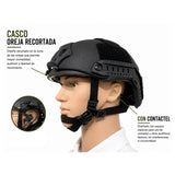 Casco táctico tipo FAST de oreja recortada con rieles laterales, modelo PJ549 — imagen 3 de 5