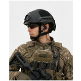 Casco táctico tipo FAST de oreja recortada con rieles laterales, modelo PJ549 — imagen 5 de 5