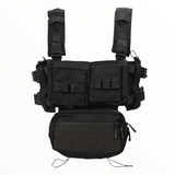 Chaleco táctico de combate tipo chest rig en color negro — imagen 2 de 4