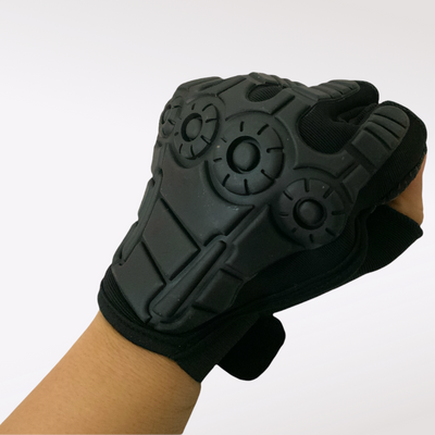 Guantes de medio dedo para ciclismo y motociclismo en verde camuflaje