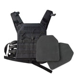 Chaleco porta placas sencillo en negro con velcro y sistema MOLLE — imagen 1 de 5