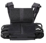 Chaleco porta placas sencillo en negro con velcro y sistema MOLLE — imagen 2 de 5