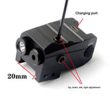 Mira 2 en 1 con láser y lámpara recargable por USB en riel picatinny — imagen 2 de 3