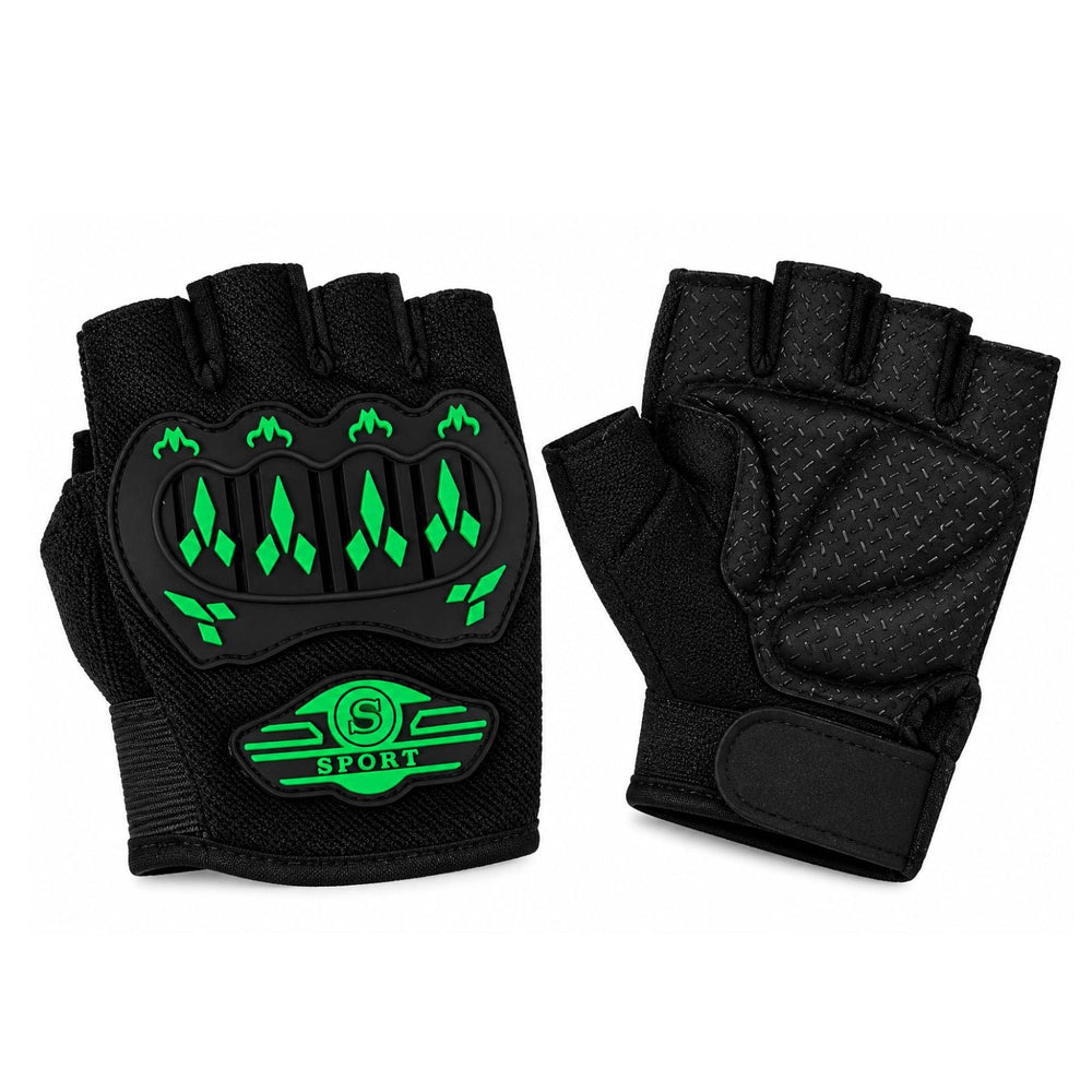 Guantes de moto de medio dedo con palma acolchada antideslizante
