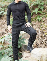 Playera táctica negra porta coderas para gotcha — imagen 3 de 4