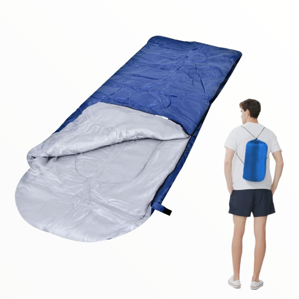 Sleeping bag portátil con funda en color verde o azul