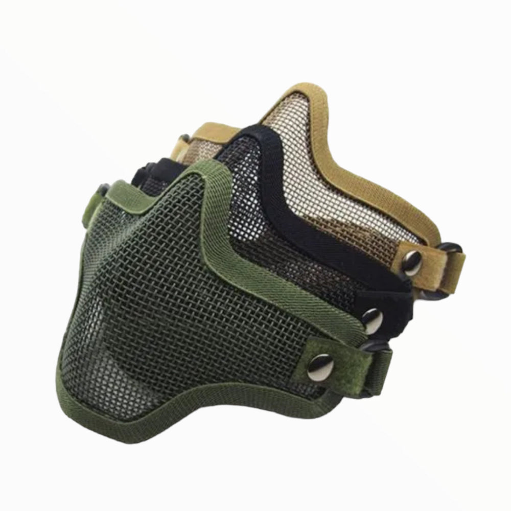 Máscara de malla metálica estilo militar para gotcha y paintball