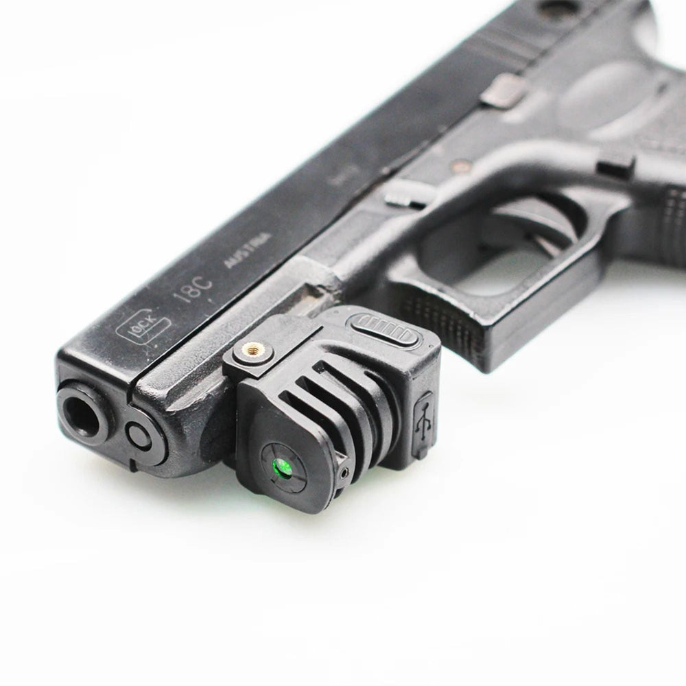 Puntero láser recargable por USB montado en pistola tipo Glock