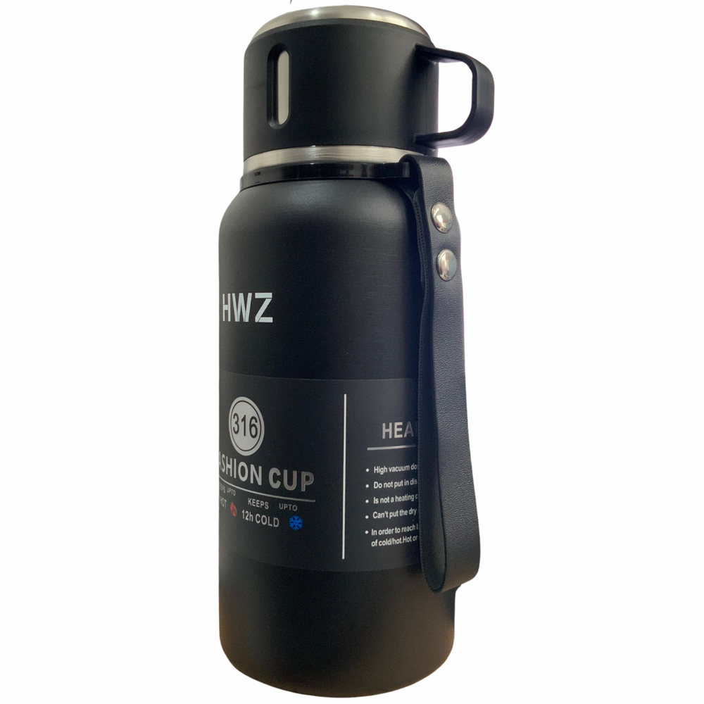 Botella térmica antiderrames de acero inoxidable con filtro y taza