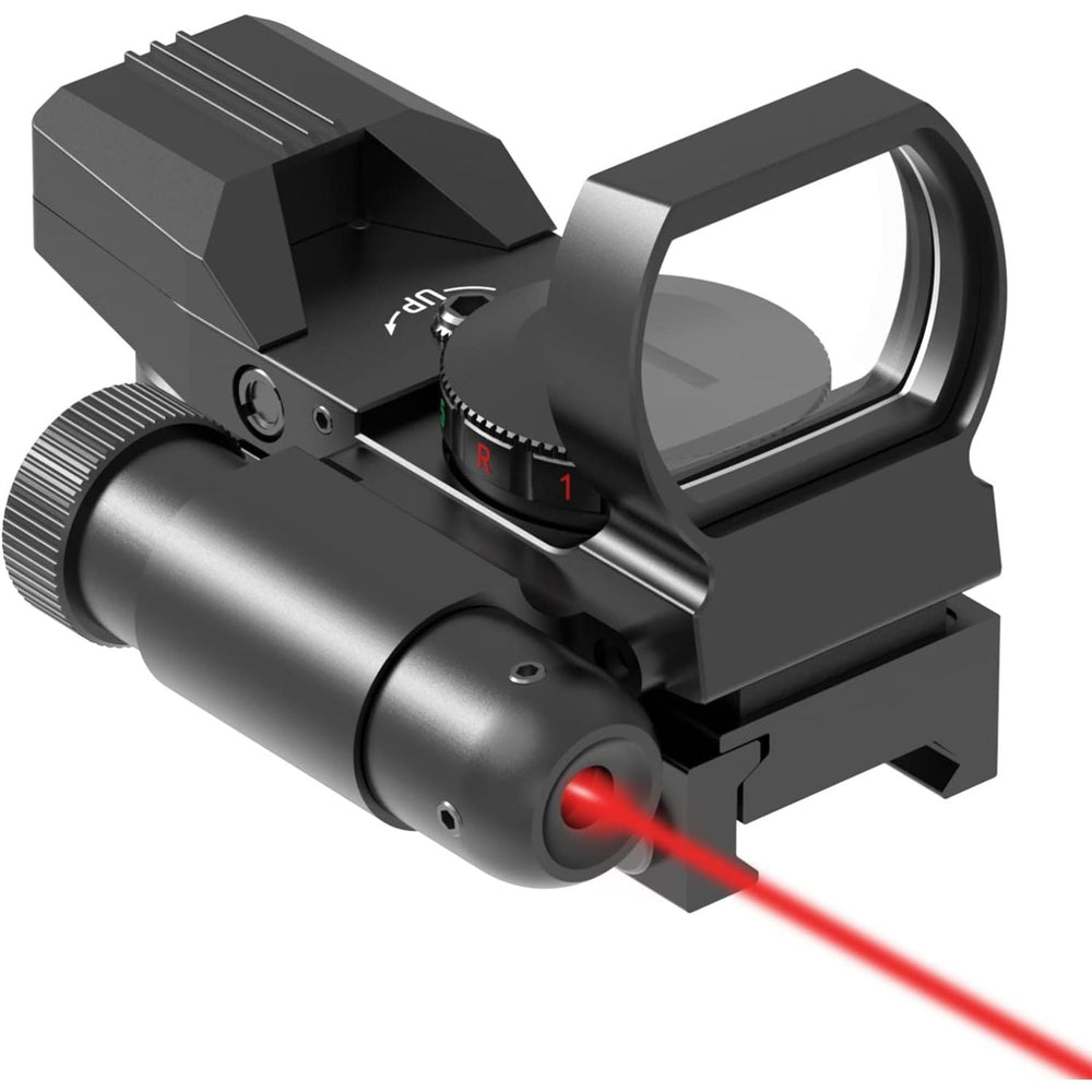 Mira reflex con 4 retículas y láser rojo integrado