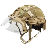 Visor balístico de policarbonato para casco táctico, montaje en riel lateral — imagen 2 de 5