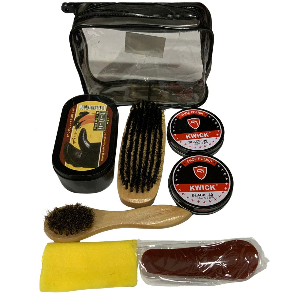Kit de limpieza y abrillantado de calzado con estuche transparente