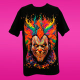 Playera neón luz negra con estampado en relieve de ajolote — imagen 3 de 6