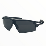 Gafas deportivas tipo radar unisex con marco de plástico negro — imagen 2 de 3