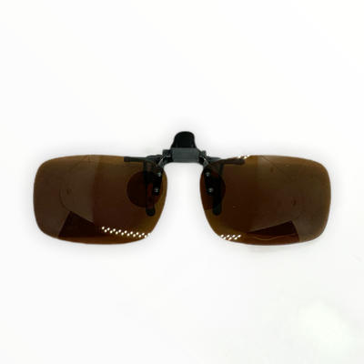 Mica clip-on polarizada grande para armazones oftálmicos