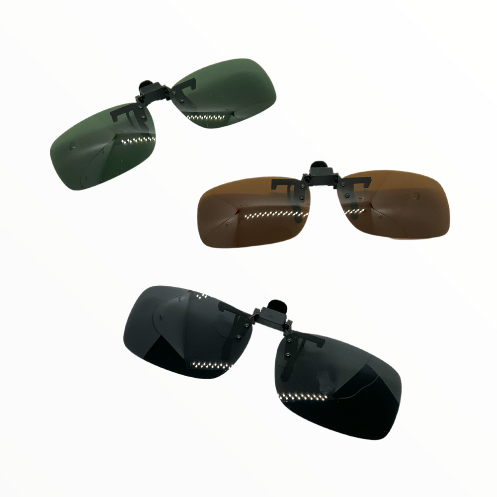 Mica clip-on polarizada chica para armazones oftálmicos