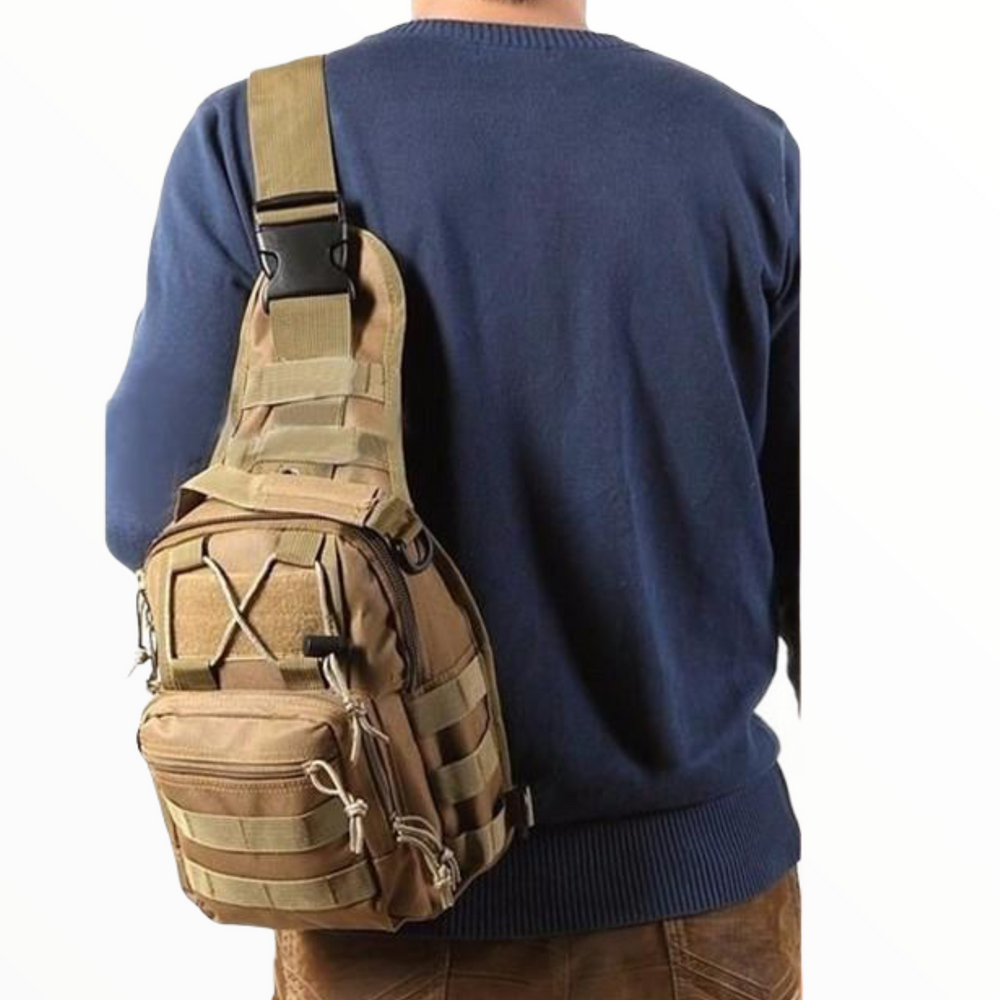 Mochila pechera táctica militar crossbody negra de 12 litros