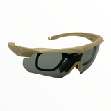 Lentes tácticos militares con 3 micas intercambiables color caqui — imagen 2 de 3