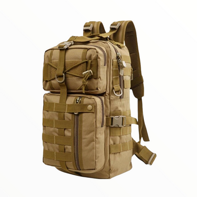 Mochila táctica de 32 litros con sistema molle, porta vaso y correas de pecho y cintura