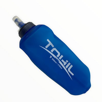 Botella de agua suave 500ml color azul para ciclismo y running