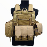 Chaleco táctico MOLLE con portacargadores 5.56, 9mm, botiquín y radio — imagen 2 de 4