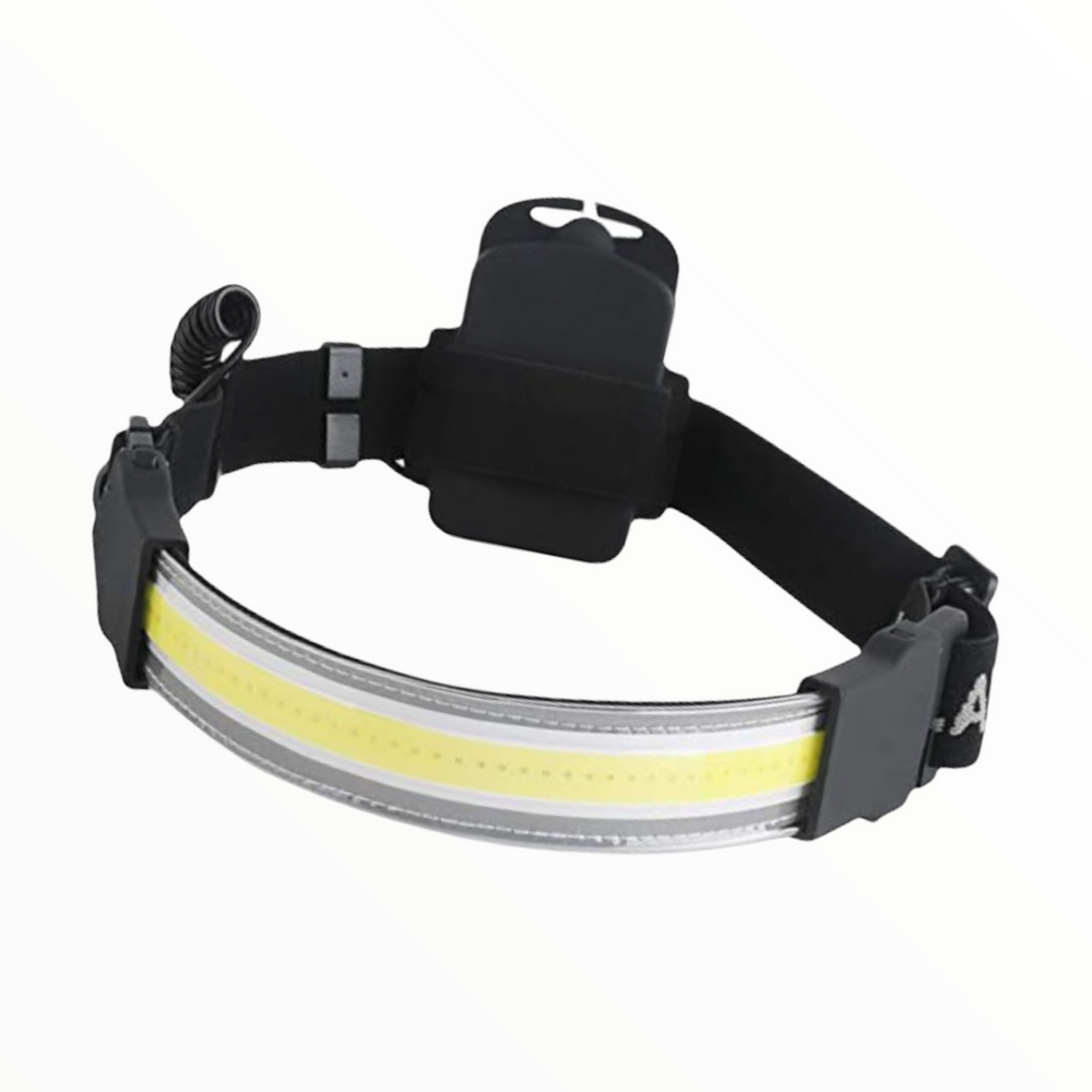 Lámpara de cabeza LED con tira frontal de 3 modos y luz roja trasera