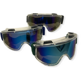 Goggles transparentes para moto con acabado tornasol y banda ajustable — imagen 4 de 5