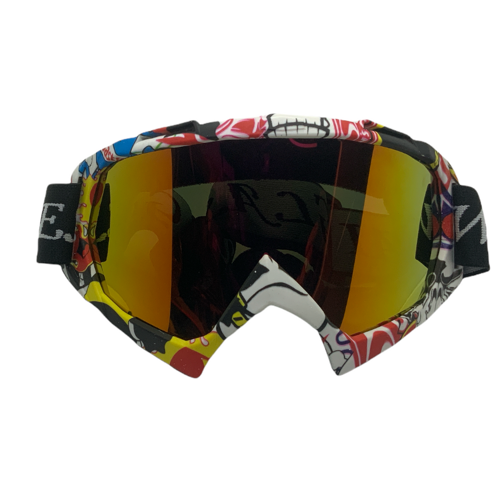 Goggle para motocicleta con diseño gráfico llamativo