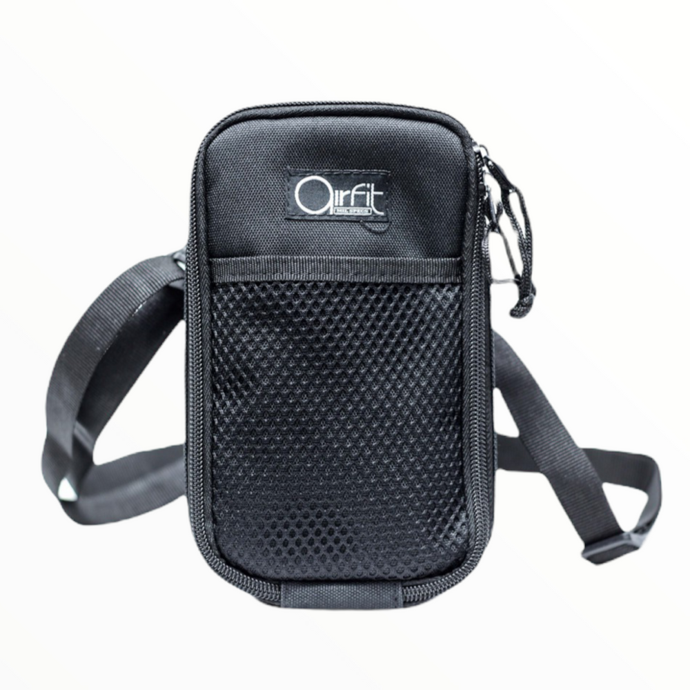 Estuche organizador negro compacto para cables y accesorios