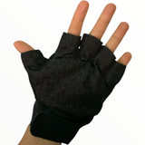 Guantes de medio dedo para moto y ciclismo en negro y caqui — imagen 3 de 9