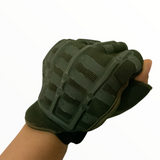 Guantes de medio dedo para moto y ciclismo en negro y caqui — imagen 4 de 9