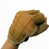 Guantes de medio dedo para moto y ciclismo en negro y caqui — imagen 5 de 9