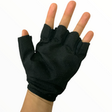 Guantes de medio dedo para moto y ciclismo en negro y caqui — imagen 8 de 9