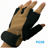 Guantes de medio dedo para moto y ciclismo en negro y caqui — imagen 6 de 9
