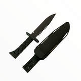 Cuchillo largo con sierra en el lomo de la hoja y funda — imagen 1 de 2
