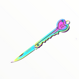 Navaja llavero con forma de corazón en tornasol o dorado — imagen 1 de 3