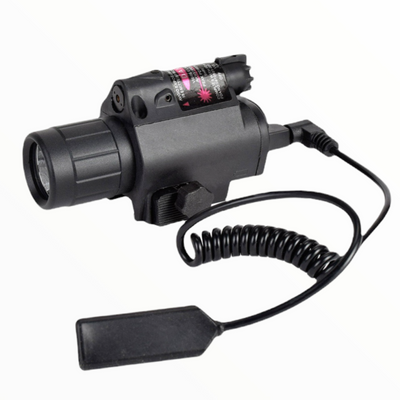 Linterna táctica con láser rojo y montaje riel Picatinny modelo SN066