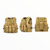 Chaleco táctico con bolsas desmontables y sistema MOLLE en tres colores — imagen 2 de 2