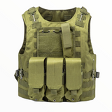 Chaleco táctico con bolsas desmontables y sistema MOLLE en tres colores — imagen 1 de 2