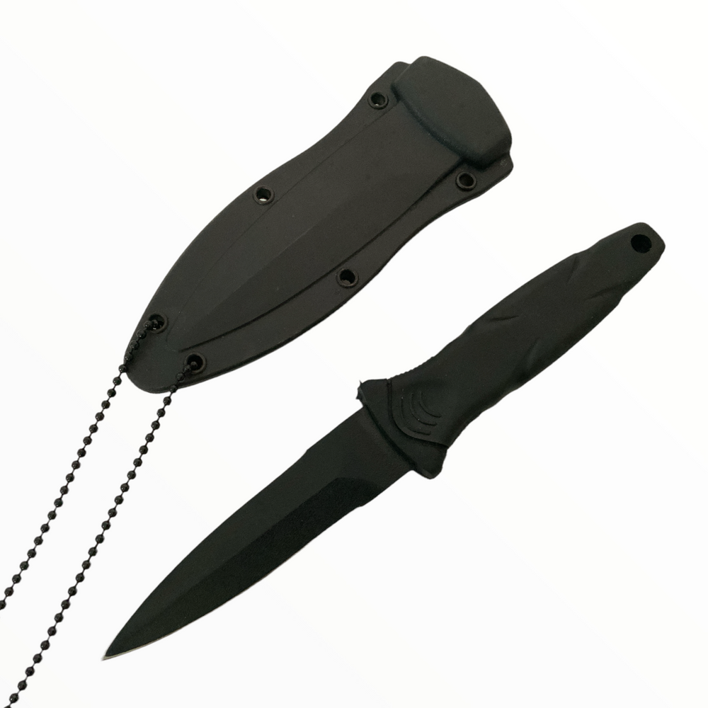 Cuchillo tipo daga con collar decorativo y clip de sujeción