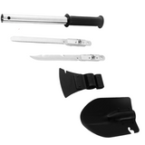 Pala de camping 4 en 1 con sierra, cuchillo y hacha, incluye funda — imagen 2 de 4