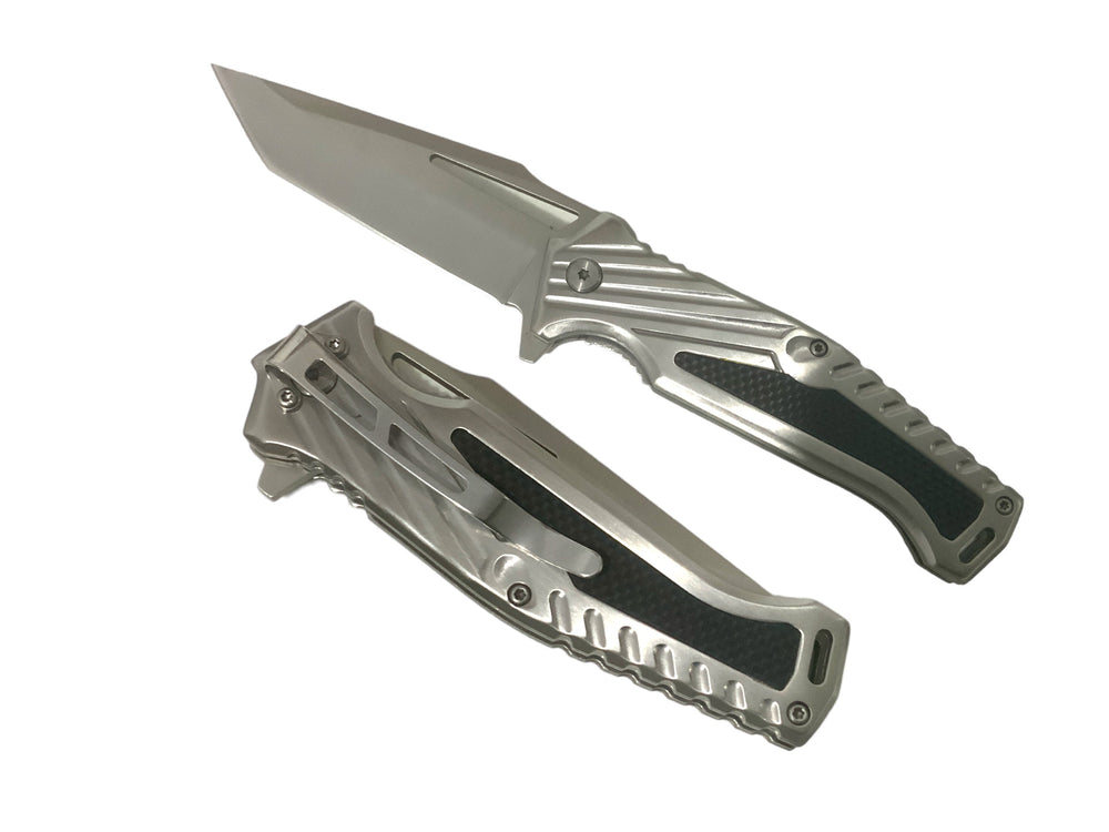 Navaja plegable manual con clip metálico para bolsillo, compacta y práctica