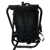 Mochila banco de piel con corte láser para camping, en color negro — imagen 2 de 4