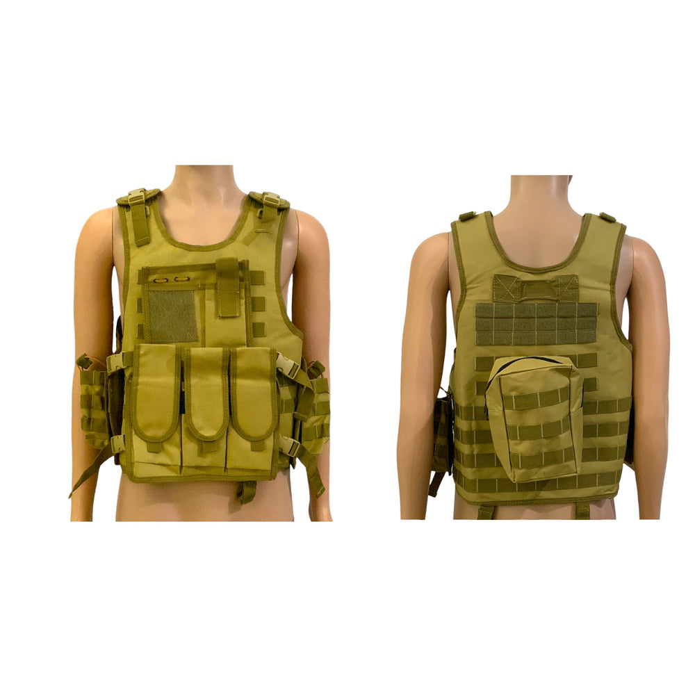 Chaleco táctico porta cargadores con velcro y sistema MOLLE en varios colores