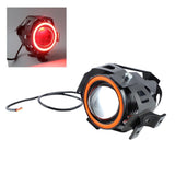 Faro LED para moto con lente lupa y anillo ojo de ángel, luz alta, baja y estrobo — imagen 2 de 3